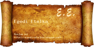 Egedi Etelka névjegykártya